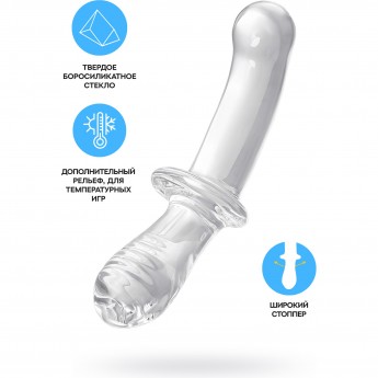 Двусторонний фаллоимитатор SATISFYER DOUBLE CRYSTAL, стекло, прозрачный, 19,5 см