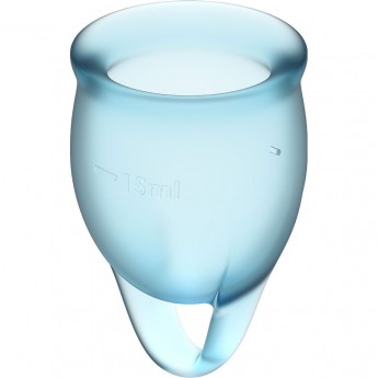 Набор менструальных чаш, 2шт SATISFYER FEEL CONFIDENT MENSTRUAL CUP LIGHT BLUE Набор менструальных чаш, 2шт SATISFYER FEEL CONFIDENT MENSTRUAL CUP LIGHT BLUE