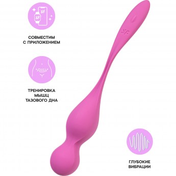 Вагинальные шарики с вибрацией SATISFYER LOVE BIRDS 1 CONNECT APP, розовый, 22,2 см Вагинальные шарики с вибрацией SATISFYER LOVE BIRDS 1 CONNECT APP, розовый, 22,2 см