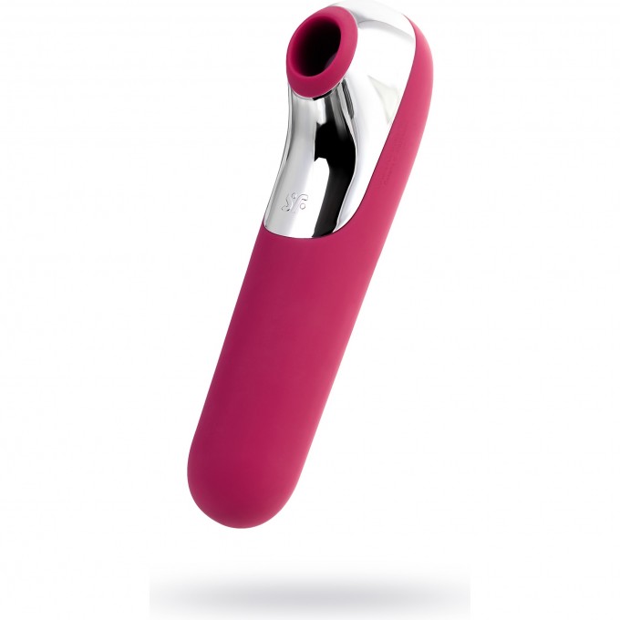 Вакуум-волновой бесконтактный стимулятор клитора SATISFYER DUAL LOVE, Силикон, Красный, 16 см J2018-99-2