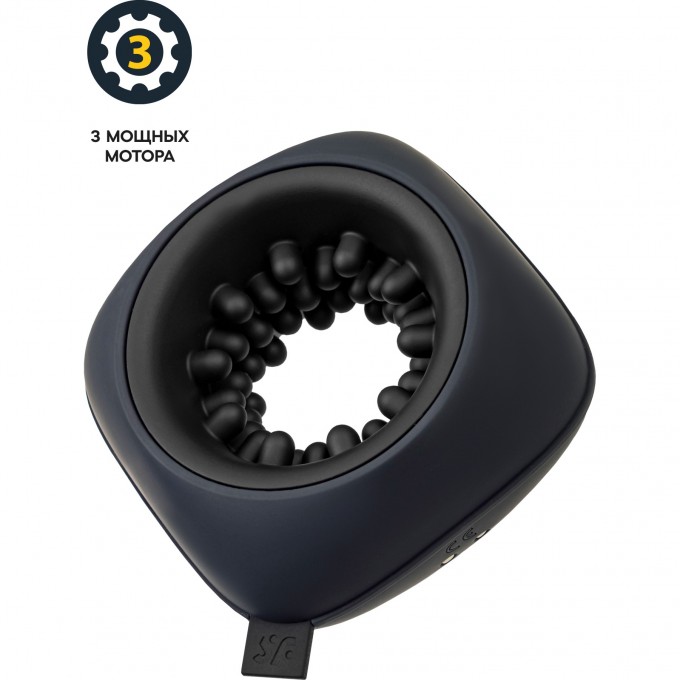 Вибромастурбатор нереалистичный SATISFYER RING STROKER, силикон, чёрный, 9,1 см. 4064734